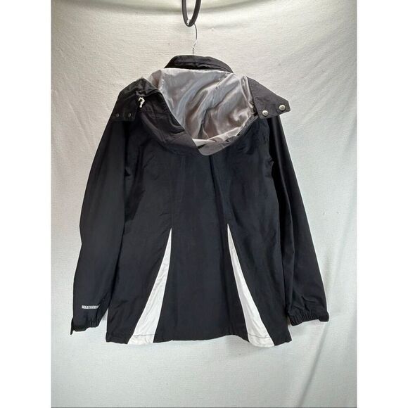 Eddie Bauer WeatherEdge Waterproof Hooded Jacket Women’s M Black White - Picture 3 of 11
